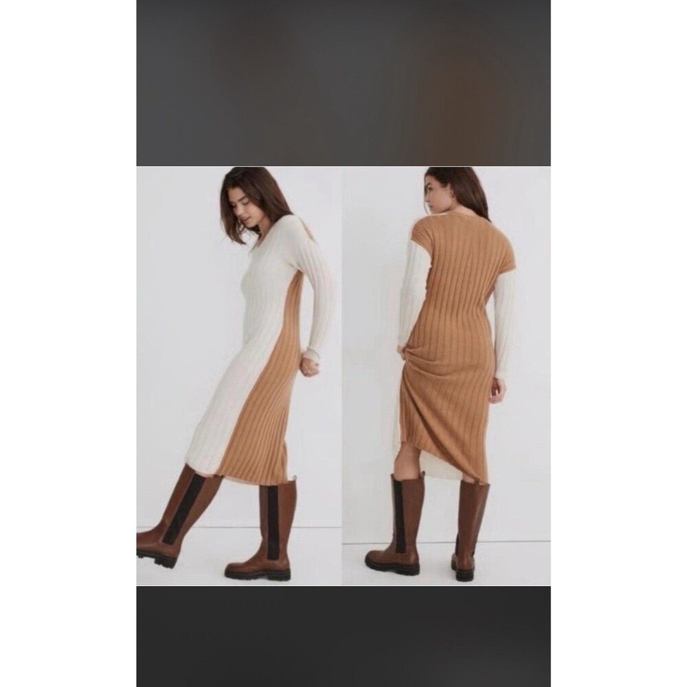 Madewell (re) Sourced Ribbed midi sweater dress Size XXS Viscose , Wool, Alpaca